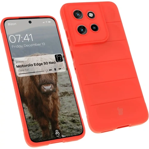 Pancerne etui Bizon Case Tur do Motorola Edge 50 Neo czerwone