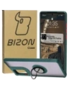 Bizon Case Hybrid Ring Motorola Edge 50 Fusion fumuriu cu un cadru verde închis