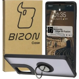 Hurtownia GSM - Caz hibrid Bizon Ring Motorola Edge 50 Fusion fumuriu cu un cadru negru - BIZ6881 - {ean13} - Hurt