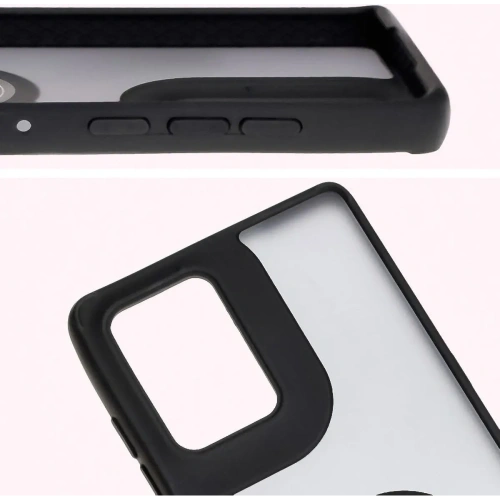 Etui z uchwytem na palec Bizon Case Hybrid Ring do Motorola Edge 50 Fusion przydymione z czarną ramką