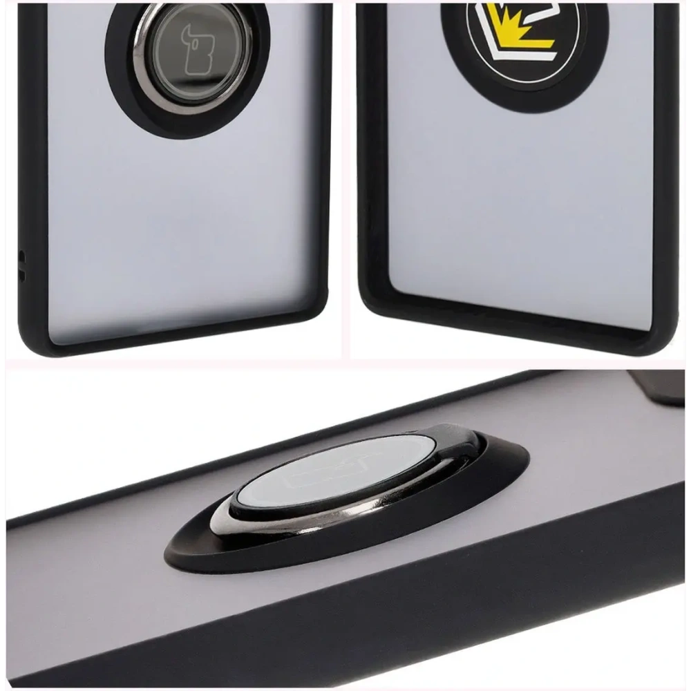 Wholesale Bizon Case Hybrid Ring Motorola Edge 50 Fusion smoky with a black frame - BIZ6881 - {ean13} - Hurt
