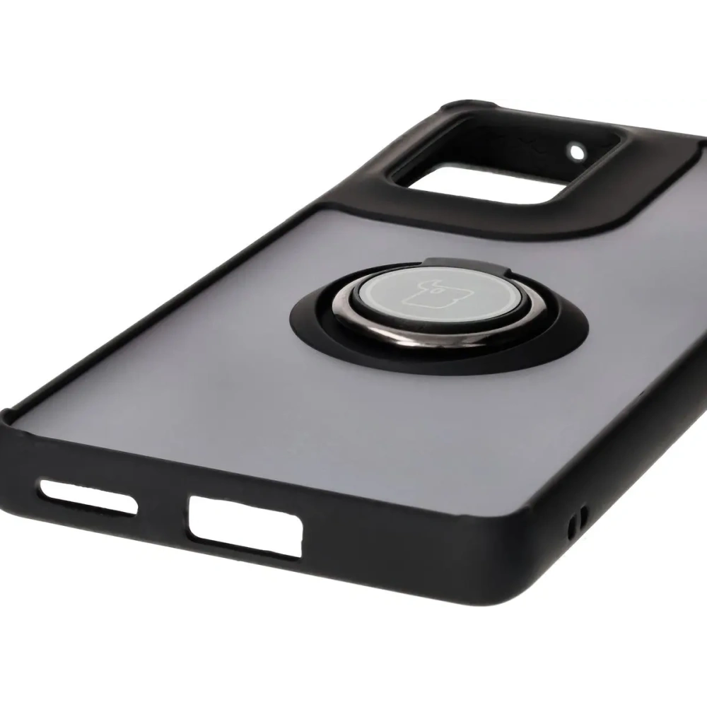 Hurtownia GSM - Etui z uchwytem na palec Bizon Case Hybrid Ring do Motorola Edge 50 Fusion przydymione z czarną ramką - BIZ6881 - {ean13} - Hurt