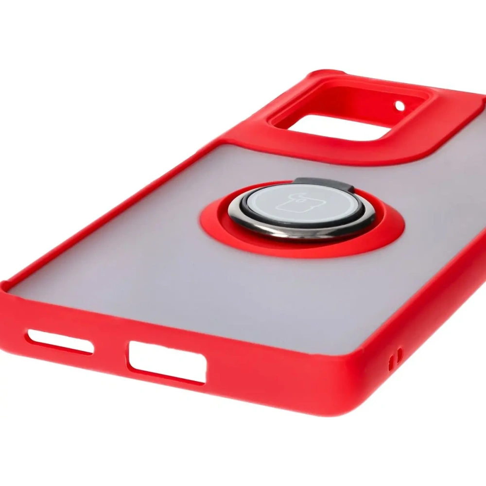 Hurtownia GSM - Husa hibridă Bizon pentru Motorola Edge 50 Fusion, fumurie cu un cadru roșu. - BIZ6882 - {ean13} - Hurt