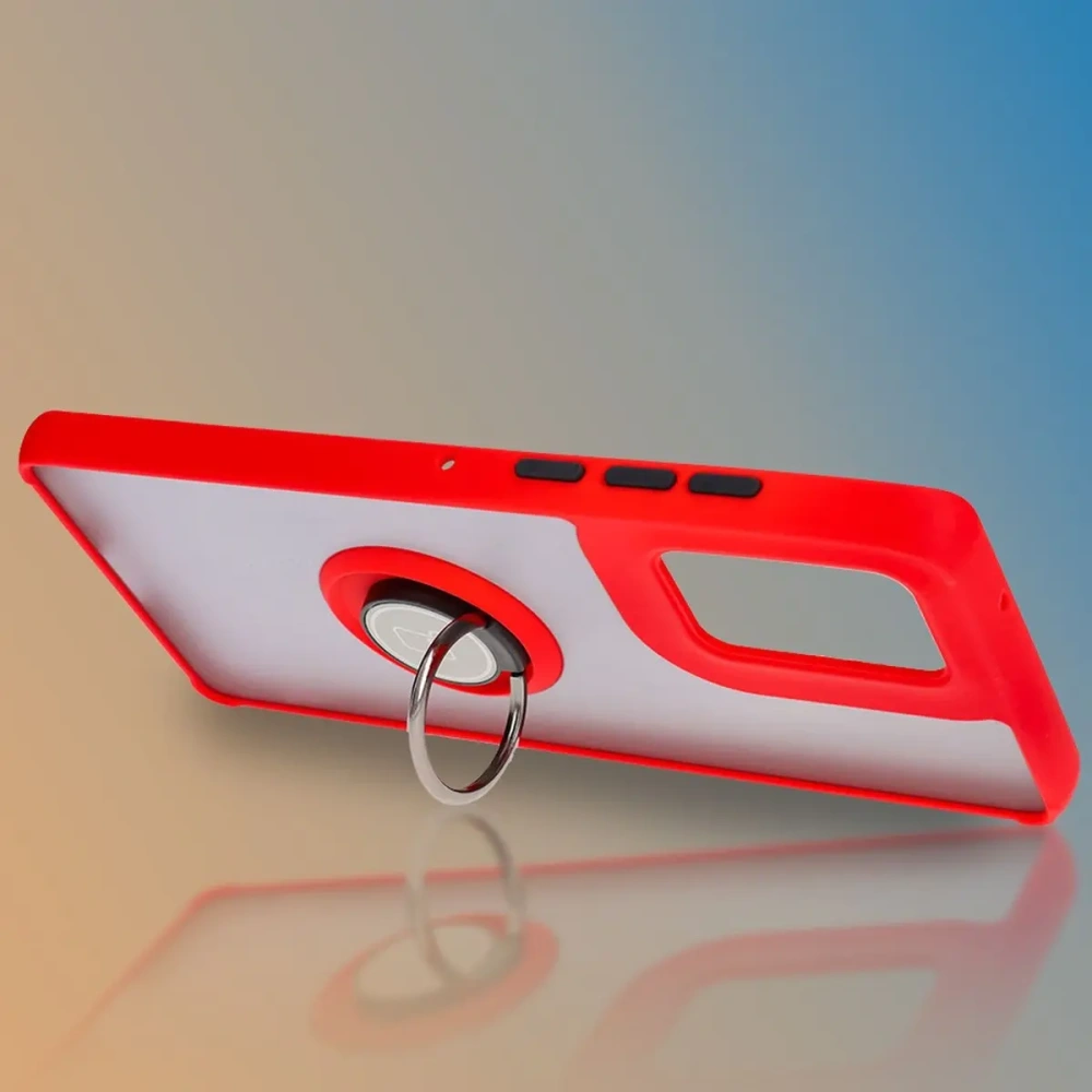 Hurtownia GSM - Husa hibridă Bizon pentru Motorola Edge 50 Fusion, fumurie cu un cadru roșu. - BIZ6882 - {ean13} - Hurt