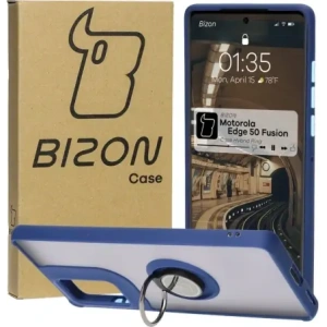Wholesale Bizon Case Hybrid Ring Motorola Edge 50 Fusion smoky with a navy blue frame - BIZ6883 - {ean13} - Hurt