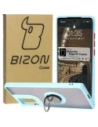 Bizon Case Hybrid Ring Motorola Edge 50 Fusion smoky with a light blue frame