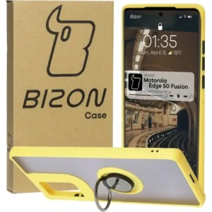 Hurtownia GSM - Husa hibridă Bizon pentru Motorola Edge 50 Fusion, fumurie cu un cadru galben. - BIZ6885 - {ean13} - Hurt