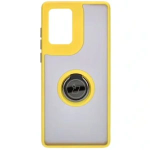 Wholesale Bizon Case Hybrid Ring Motorola Edge 50 Fusion smoky with a yellow frame - BIZ6885 - {ean13} - Hurt