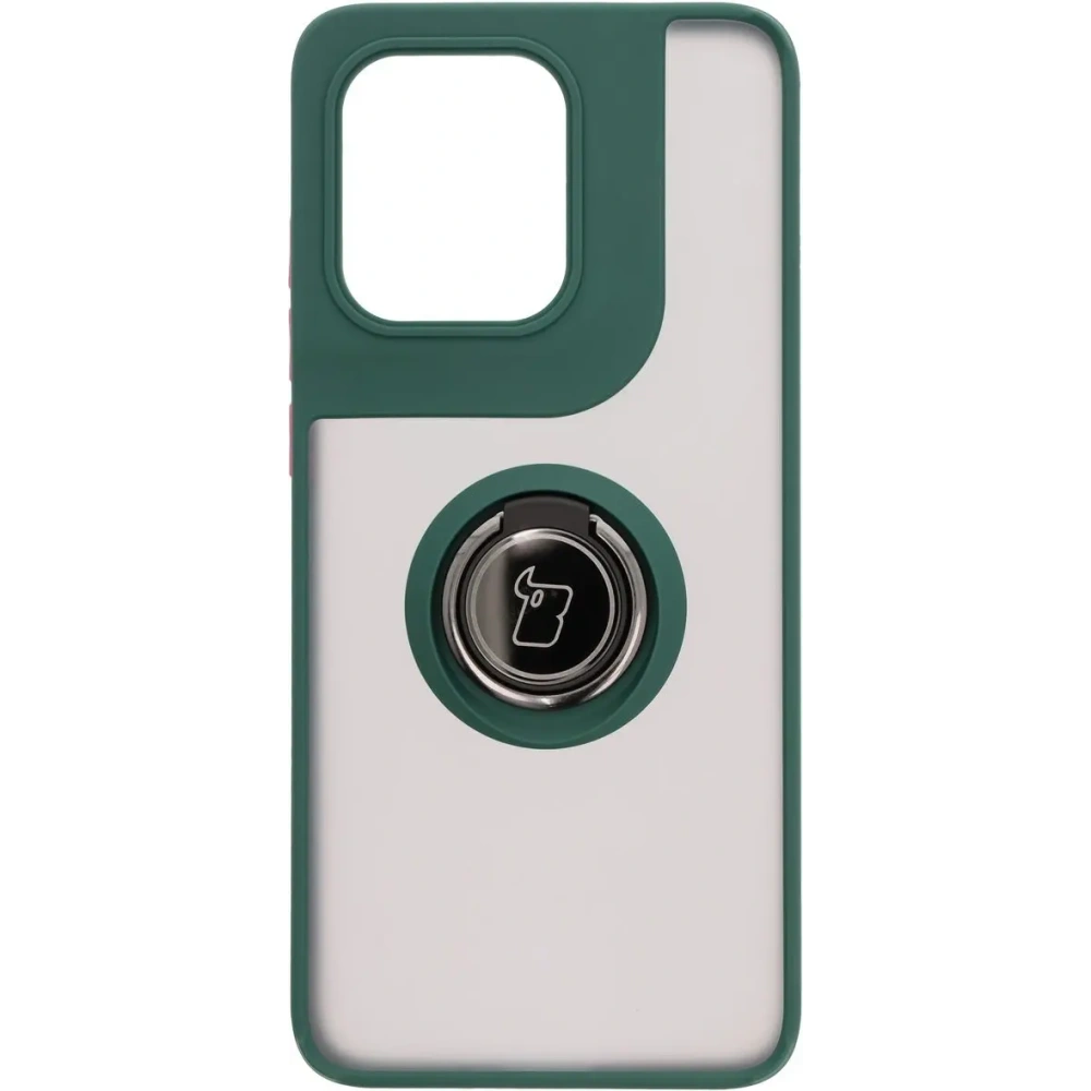 Hurtownia GSM - Etui z uchwytem na palec Bizon Case Hybrid Ring do Motorola Edge 50 Neo przydymione z ciemnozieloną ramką - BIZ6886 - {ean13} - Hurt