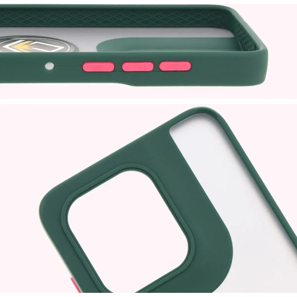 Hurtownia GSM - Caz hibrid Bizon Ring Motorola Edge 50 Neo fumuriu cu un cadru verde închis - BIZ6886 - {ean13} - Hurt
