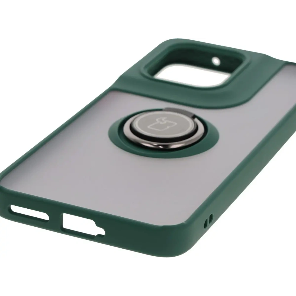 Hurtownia GSM - Caz hibrid Bizon Ring Motorola Edge 50 Neo fumuriu cu un cadru verde închis - BIZ6886 - {ean13} - Hurt