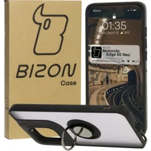 Hurtownia GSM - Bizon Case Hybrid Gyűrű Motorola Edge 50 Neo füstös fekete kerettel - BIZ6887 - {ean13} - Hurt