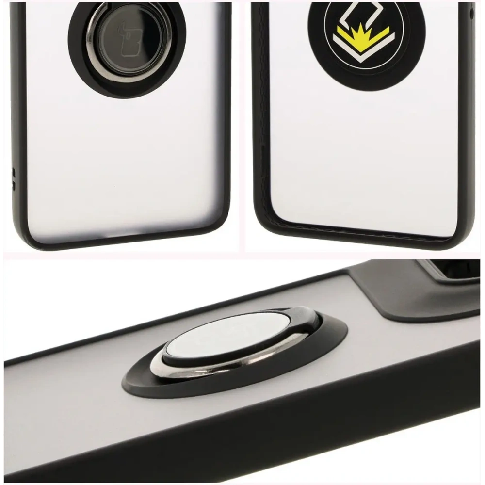 Hurtownia GSM - Bizon Case Hybrid Ring Motorola Edge 50 Neo fumuriu cu un cadru negru - BIZ6887 - {ean13} - Hurt