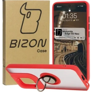 Hurtownia GSM - Bizon Case Hybrid Gyűrű Motorola Edge 50 Neo füstös piros kerettel - BIZ6888 - {ean13} - Hurt