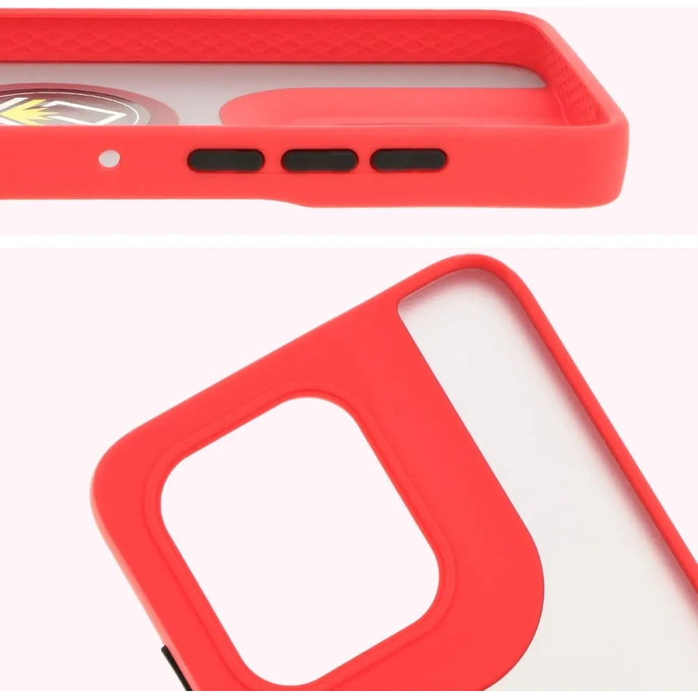 Wholesale Bizon Case Hybrid Ring Motorola Edge 50 Neo smoky with a red frame - BIZ6888 - {ean13} - Hurt