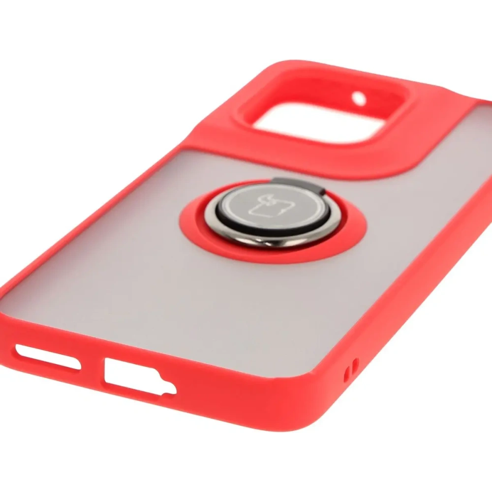 Wholesale Bizon Case Hybrid Ring Motorola Edge 50 Neo smoky with a red frame - BIZ6888 - {ean13} - Hurt