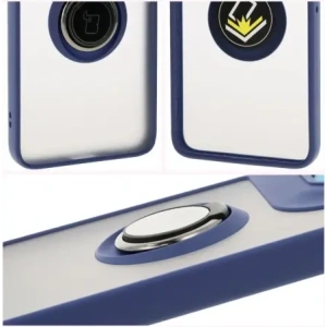 Hurtownia GSM - Caz hybrid Bizon Ring Motorola Edge 50 Neo fumuriu cu un cadru bleu marin. - BIZ6889 - {ean13} - Hurt
