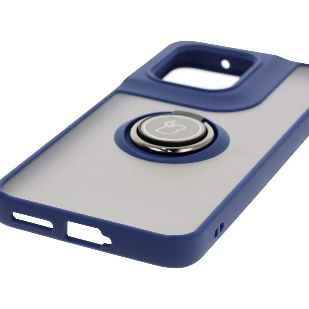 Hurtownia GSM - Etui z uchwytem na palec Bizon Case Hybrid Ring do Motorola Edge 50 Neo przydymione z granatową ramką - BIZ6889 - {ean13} - Hurt