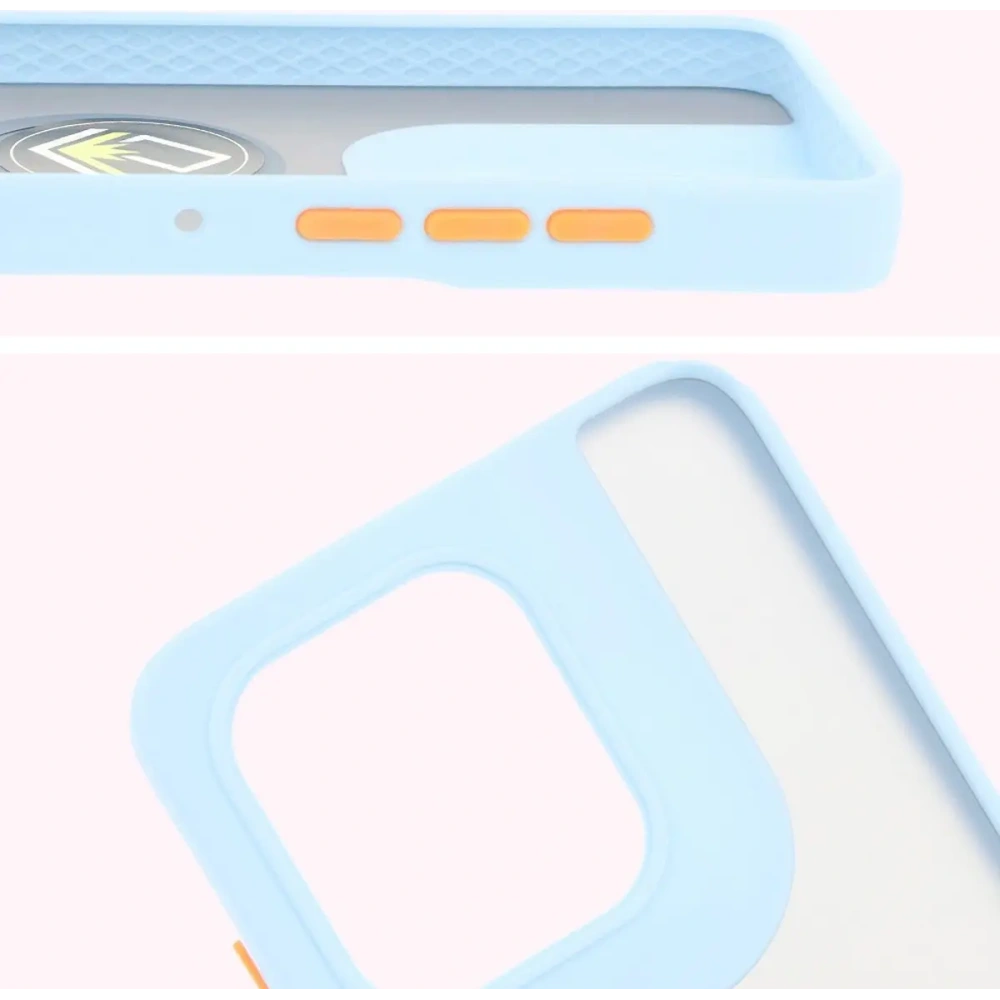Hurtownia GSM - Caz Bizon Hybrid Ring Motorola Edge 50 Neo fumuriu cu un cadru albastru deschis - BIZ6890 - {ean13} - Hurt