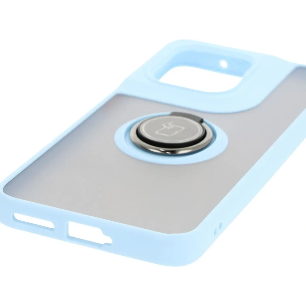Hurtownia GSM - Caz Bizon Hybrid Ring Motorola Edge 50 Neo fumuriu cu un cadru albastru deschis - BIZ6890 - {ean13} - Hurt