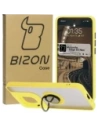 Bizon Case Hybrid Ring Motorola Edge 50 Neo smoky with a yellow frame
