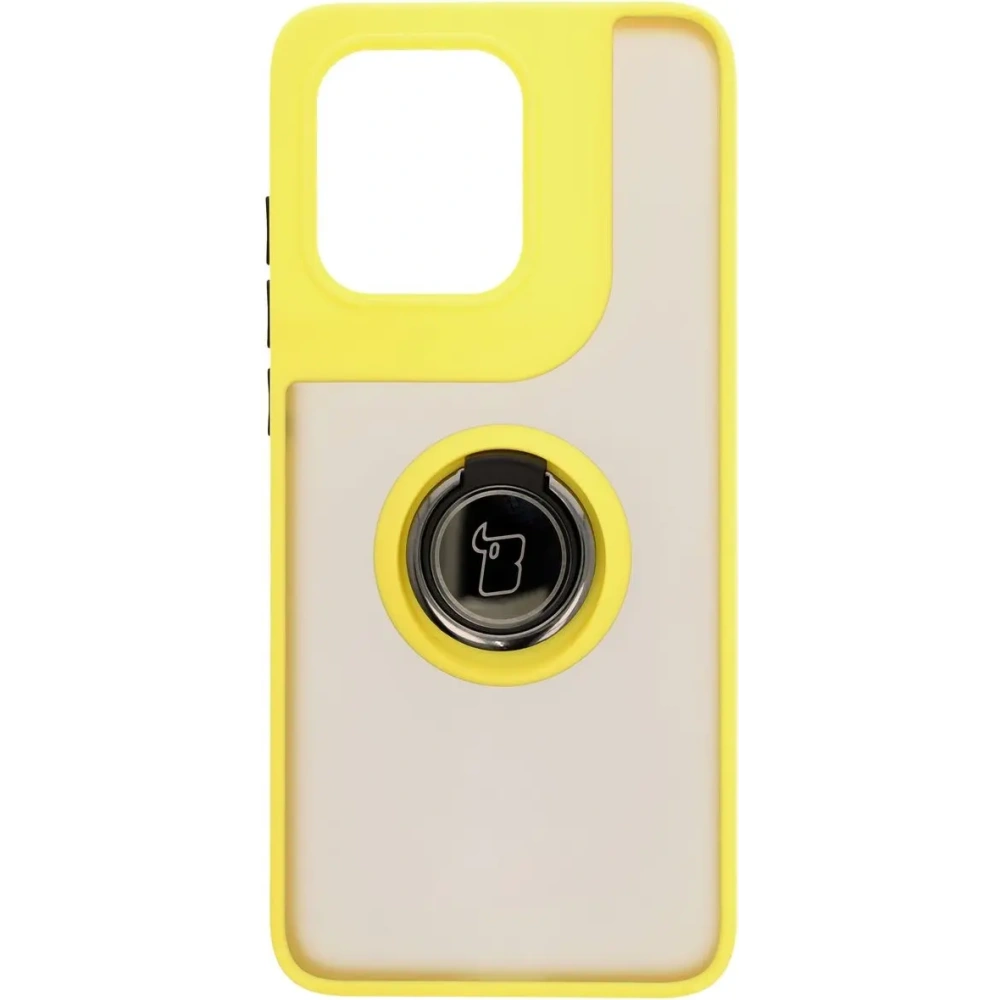 Hurtownia GSM - Caz hybrid Bizon Ring Motorola Edge 50 Neo fumuriu cu un cadru galben - BIZ6891 - {ean13} - Hurt