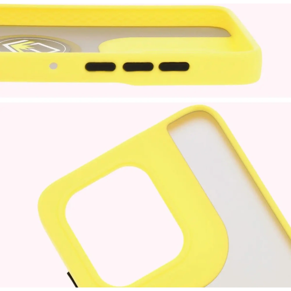Hurtownia GSM - Caz hybrid Bizon Ring Motorola Edge 50 Neo fumuriu cu un cadru galben - BIZ6891 - {ean13} - Hurt