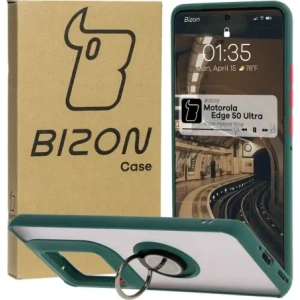 Hurtownia GSM - Bizon Case Hybrid Ring Motorola Edge 50 Ultra rauchig mit einem dunkelgrünen Rahmen - BIZ6892 - {ean13} - Hurt
