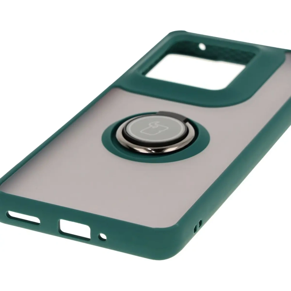 Wholesale Bizon Case Hybrid Ring Motorola Edge 50 Ultra smoky with a dark green frame - BIZ6892 - {ean13} - Hurt