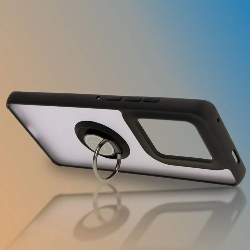Hurtownia GSM - Bizon Case Hybrid Ring Motorola Edge 50 Ultra füstös fekete kerettel - BIZ6893 - {ean13} - Hurt