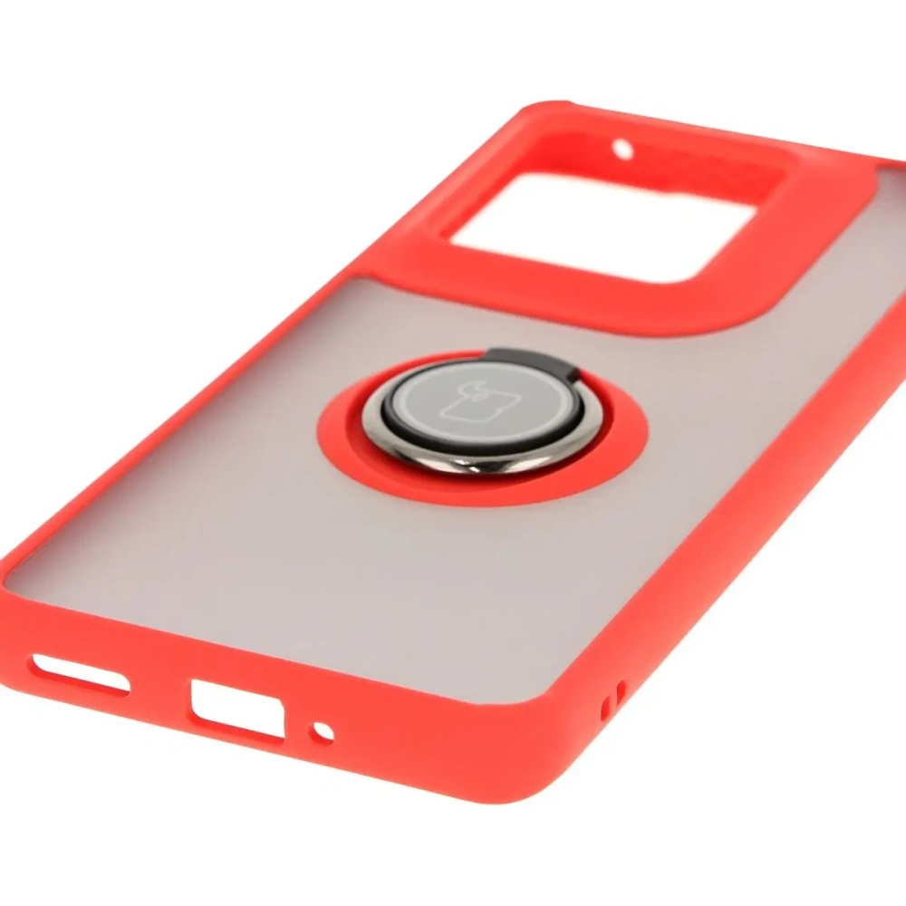 Hurtownia GSM - Bizon Case Hybrid Ring Motorola Edge 50 Ultra rauchig mit einem roten Rahmen - BIZ6894 - {ean13} - Hurt