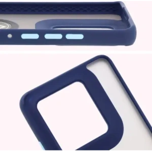 Hurtownia GSM - Bizon Case Hybrid Ring Motorola Edge 50 Ultra fumuriu cu un cadru albastru marin - BIZ6895 - {ean13} - Hurt