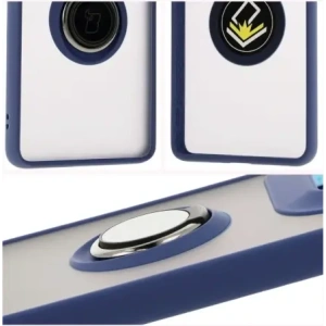 Hurtownia GSM - Bizon Case Hybrid Ring Motorola Edge 50 Ultra fumuriu cu un cadru albastru marin - BIZ6895 - {ean13} - Hurt