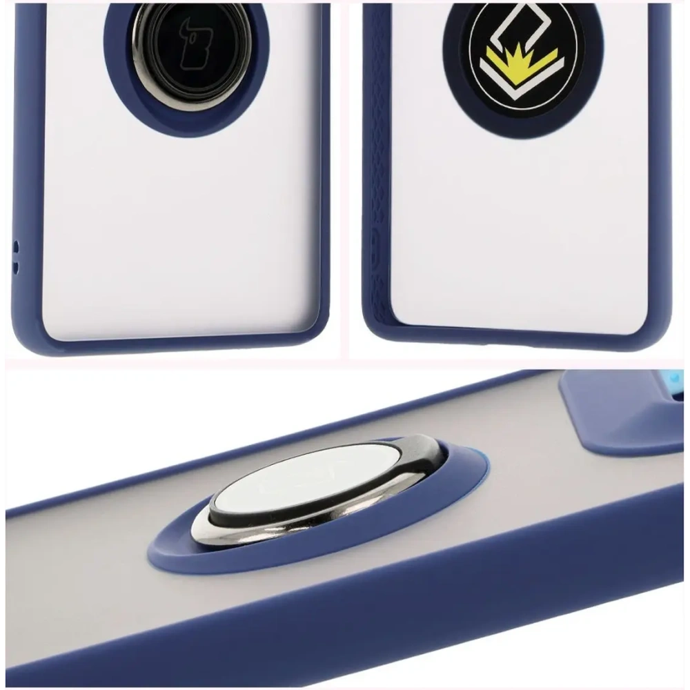 Hurtownia GSM - Bizon Case Hybrid Ring Motorola Edge 50 Ultra rauchig mit einem navyblauen Rahmen - BIZ6895 - {ean13} - Hurt