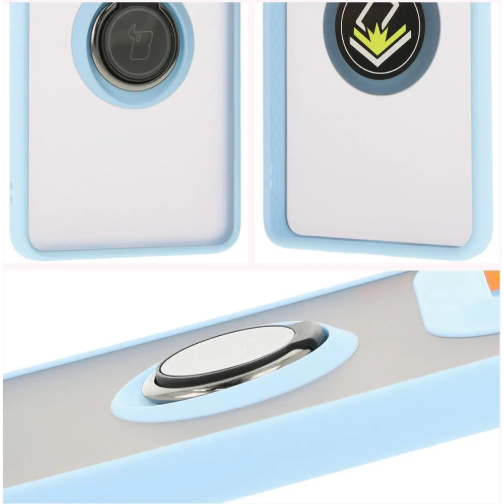 Wholesale Bizon Case Hybrid Ring Motorola Edge 50 Ultra smoky with a light blue frame - BIZ6896 - {ean13} - Hurt