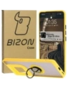 Bizon Case Hybrid Ring Motorola Edge 50 Ultra rauchig mit einem gelben Rahmen