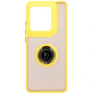Hurtownia GSM - Bizon Case Hybrid Ring Motorola Edge 50 Ultra fumuriu cu un cadru galben - BIZ6897 - {ean13} - Hurt