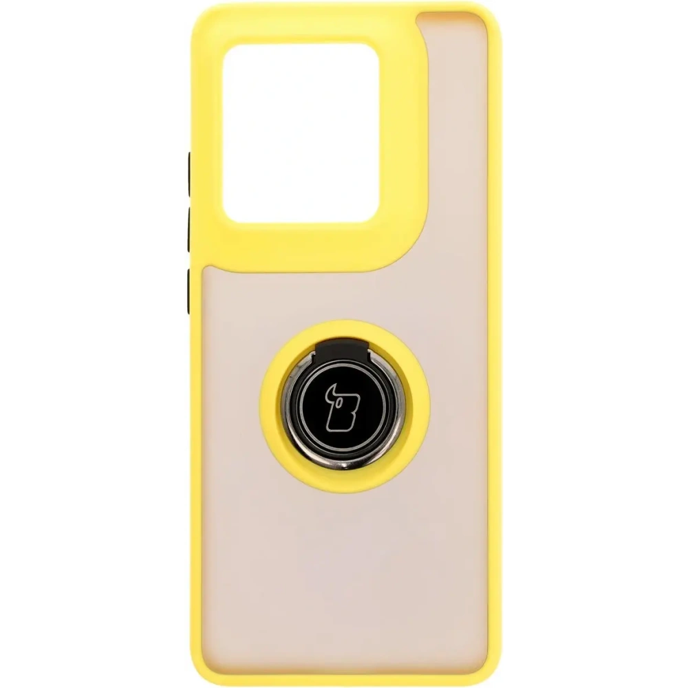 Wholesale Bizon Case Hybrid Ring Motorola Edge 50 Ultra smoky with a yellow frame - BIZ6897 - {ean13} - Hurt