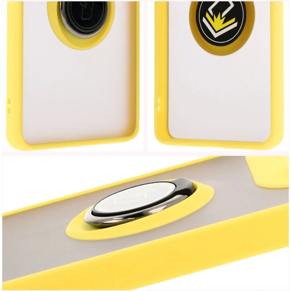 Hurtownia GSM - Bizon Case Hybrid Ring Motorola Edge 50 Ultra rauchig mit einem gelben Rahmen - BIZ6897 - {ean13} - Hurt