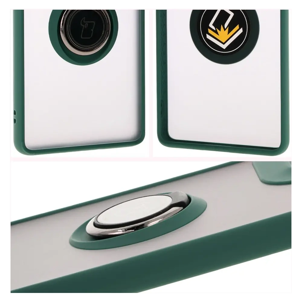 Hurtownia GSM - Bizon Case Hybrid Ring Motorola Moto G85 5G rauchig mit einem dunkelgrünen Rahmen - BIZ6898 - {ean13} - Hurt