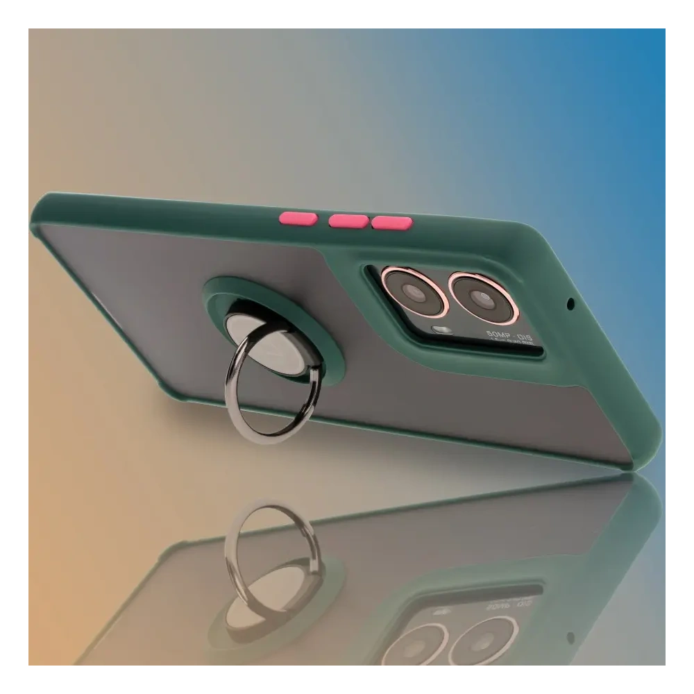 Hurtownia GSM - Bizon Case Hybrid Ring Motorola Moto G85 5G rauchig mit einem dunkelgrünen Rahmen - BIZ6898 - {ean13} - Hurt