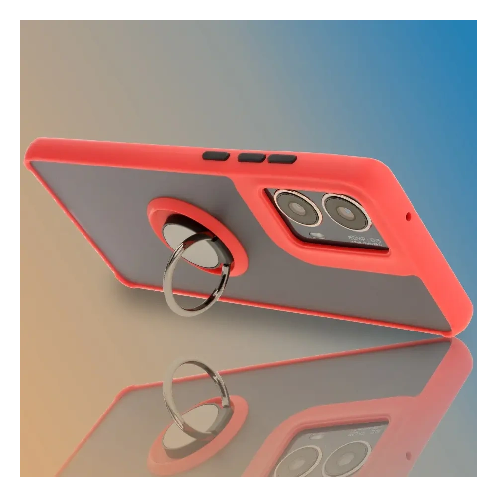 Hurtownia GSM - Bizon Case Hybrid Ring Motorola Moto G85 5G fumuriu cu un cadru roșu - BIZ6899 - {ean13} - Hurt