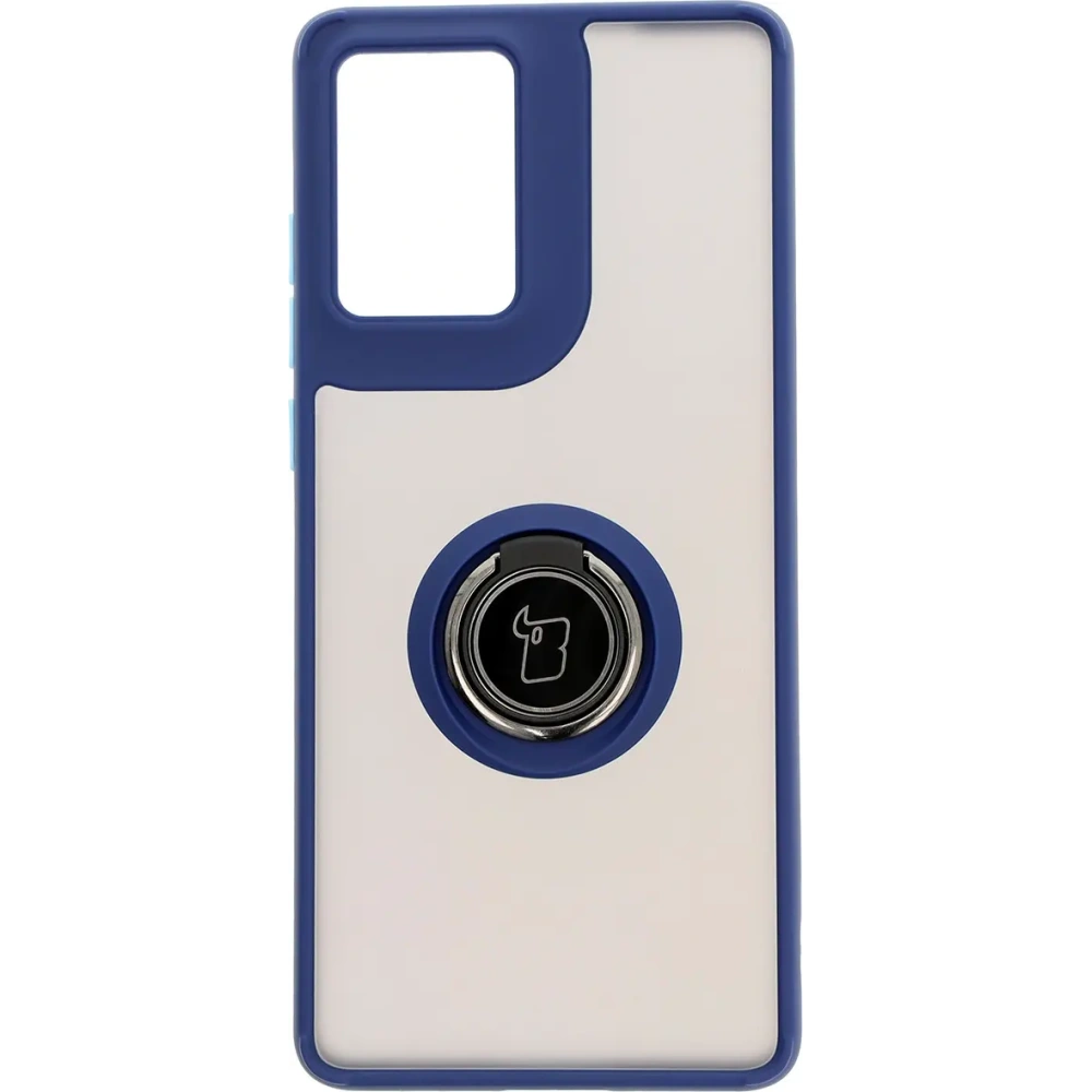 Hurtownia GSM - Bizon Case Hybrid Ring Motorola Moto G85 5G fumuriu cu un cadru albastru închis - BIZ6900 - {ean13} - Hurt