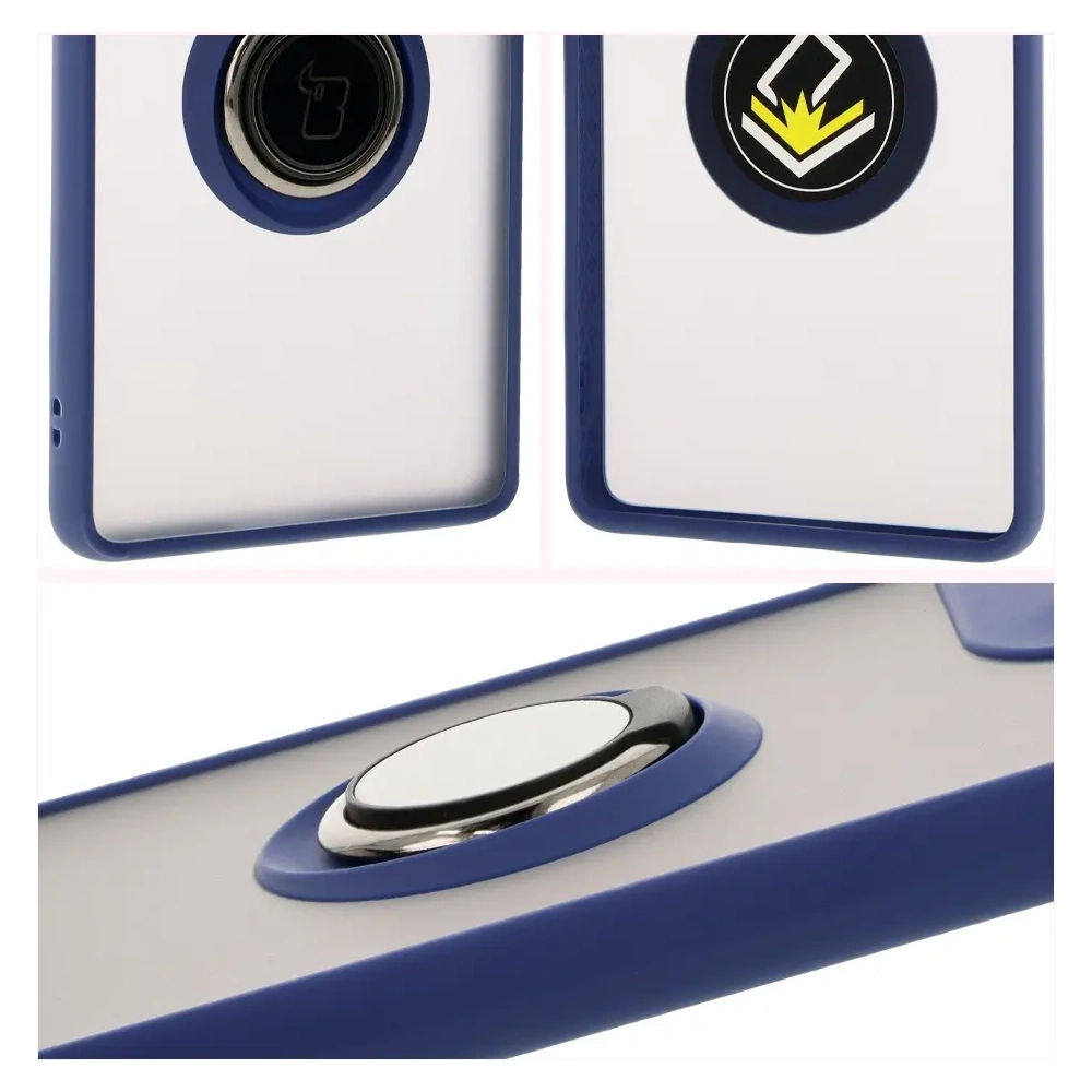 Hurtownia GSM - Bizon Case Hybrid Ring Motorola Moto G85 5G rauchig mit einem marineblauen Rahmen - BIZ6900 - {ean13} - Hurt