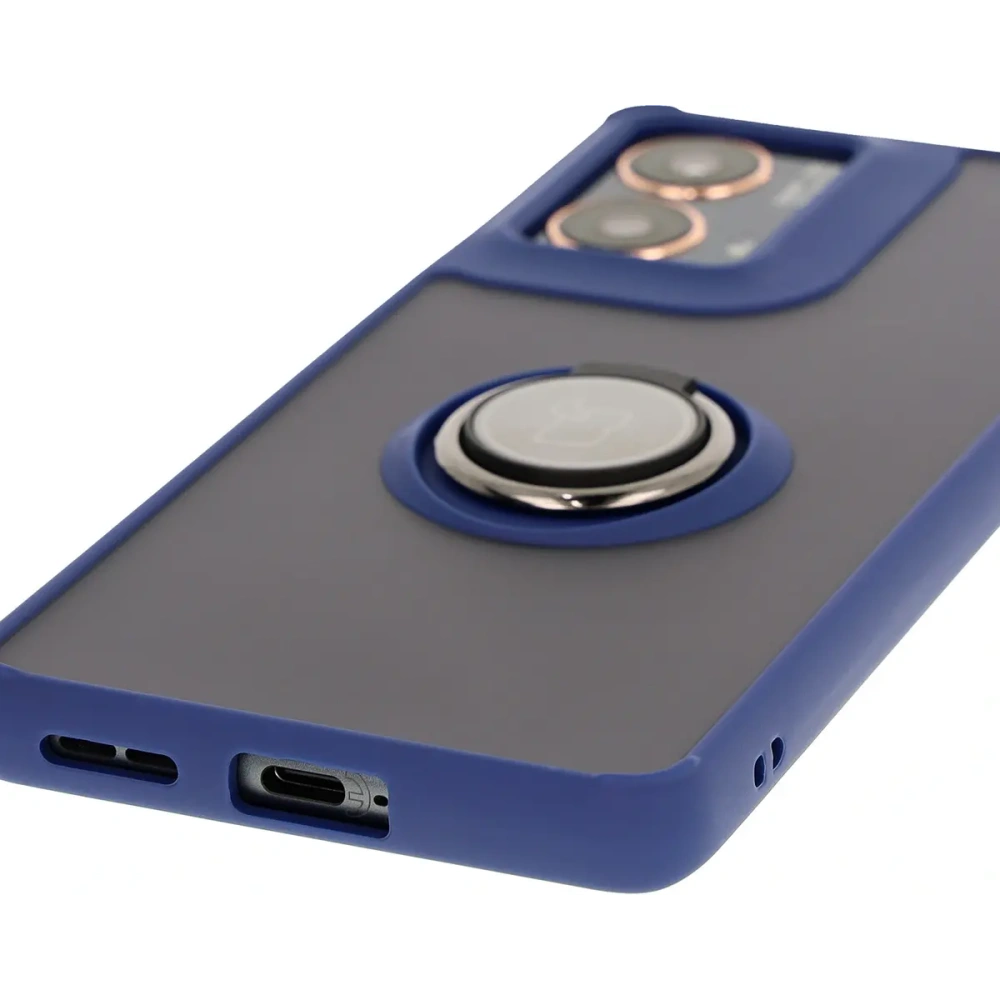 Hurtownia GSM - Bizon Case Hybrid Ring Motorola Moto G85 5G fumuriu cu un cadru albastru închis - BIZ6900 - {ean13} - Hurt