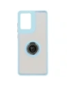 Hurtownia GSM - Etui z uchwytem na palec Bizon Case Hybrid Ring do Motorola Moto G85 5G kouřové s jasně modrým rámem - BIZ6901 - {ean13} - Hurt