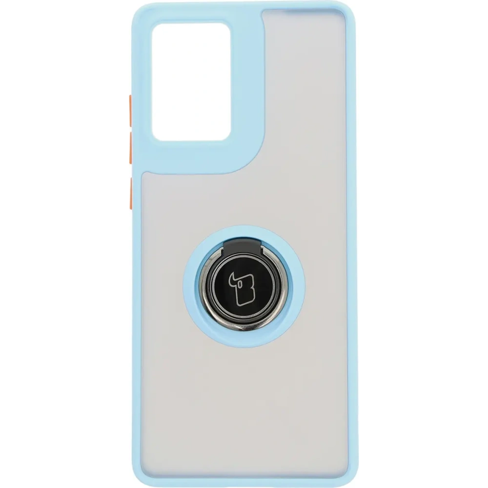 Hurtownia GSM - Etui z uchwytem na palec Bizon Case Hybrid Ring do Motorola Moto G85 5G kouřové s jasně modrým rámem - BIZ6901 - {ean13} - Hurt