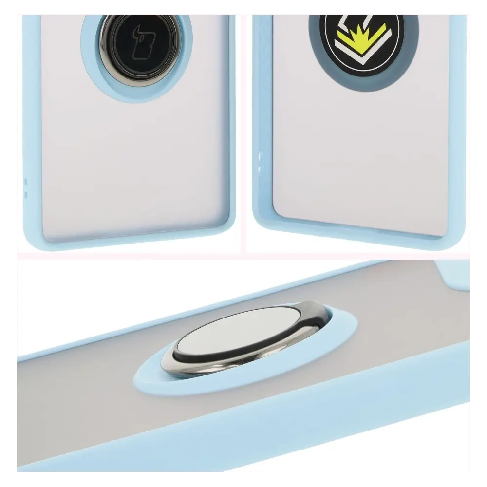 Wholesale Bizon Case Hybrid Ring Motorola Moto G85 5G smoky with a light blue frame - BIZ6901 - {ean13} - Hurt