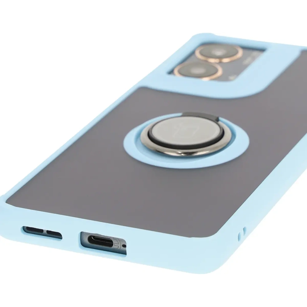 Wholesale Bizon Case Hybrid Ring Motorola Moto G85 5G smoky with a light blue frame - BIZ6901 - {ean13} - Hurt