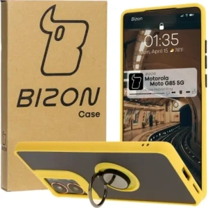 Hurtownia GSM - Bizon Case Hybrid Ring Motorola Moto G85 5G rauchig mit einem gelben Rahmen - BIZ6902 - {ean13} - Hurt